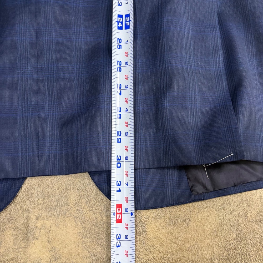 Brooks Brothers Blazer Mens 46R Navy Blue Plaid 1818 Regent Fit Sport Coat - Picture 8 of 15